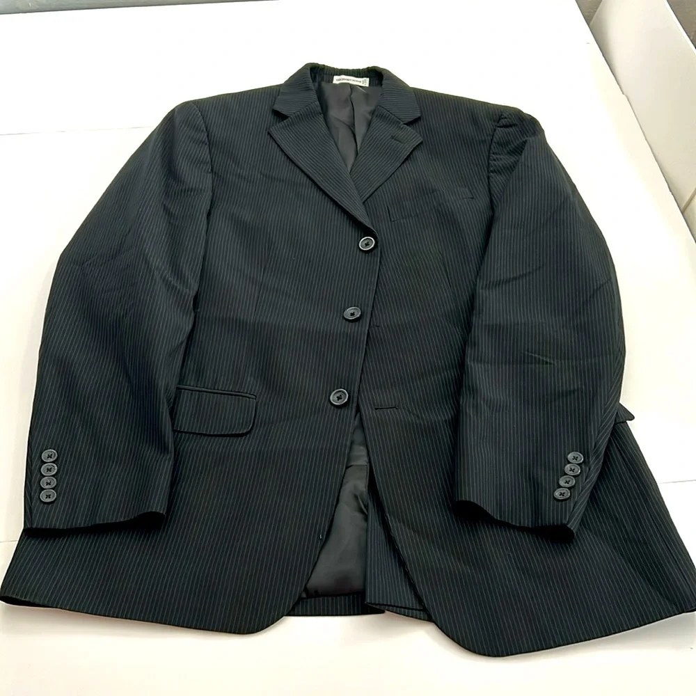 GEOFFREY BEENE Blazer 40 Mens Black Pinstripe Sport Coat‎ Suit Jacket 40R